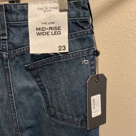 NWT, Rag and Bone Lori Mid Rise Wide Leg Jeans, Size 23, MSRP $258.00 - Picture 4 of 8
